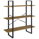 3-Tier Book Cabinet 100x30x105 cm Solid Pine Wood - Front View