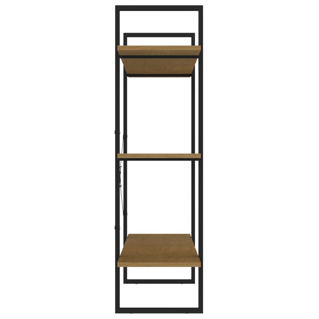 3-Tier Book Cabinet 100x30x105 cm Solid Pine Wood