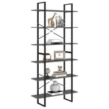 High Cabinet Grey 100x30x210 cm Engineered Wood - Side View