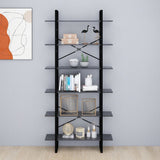 High Cabinet Grey 100x30x210 cm Engineered Wood - Top-Down View