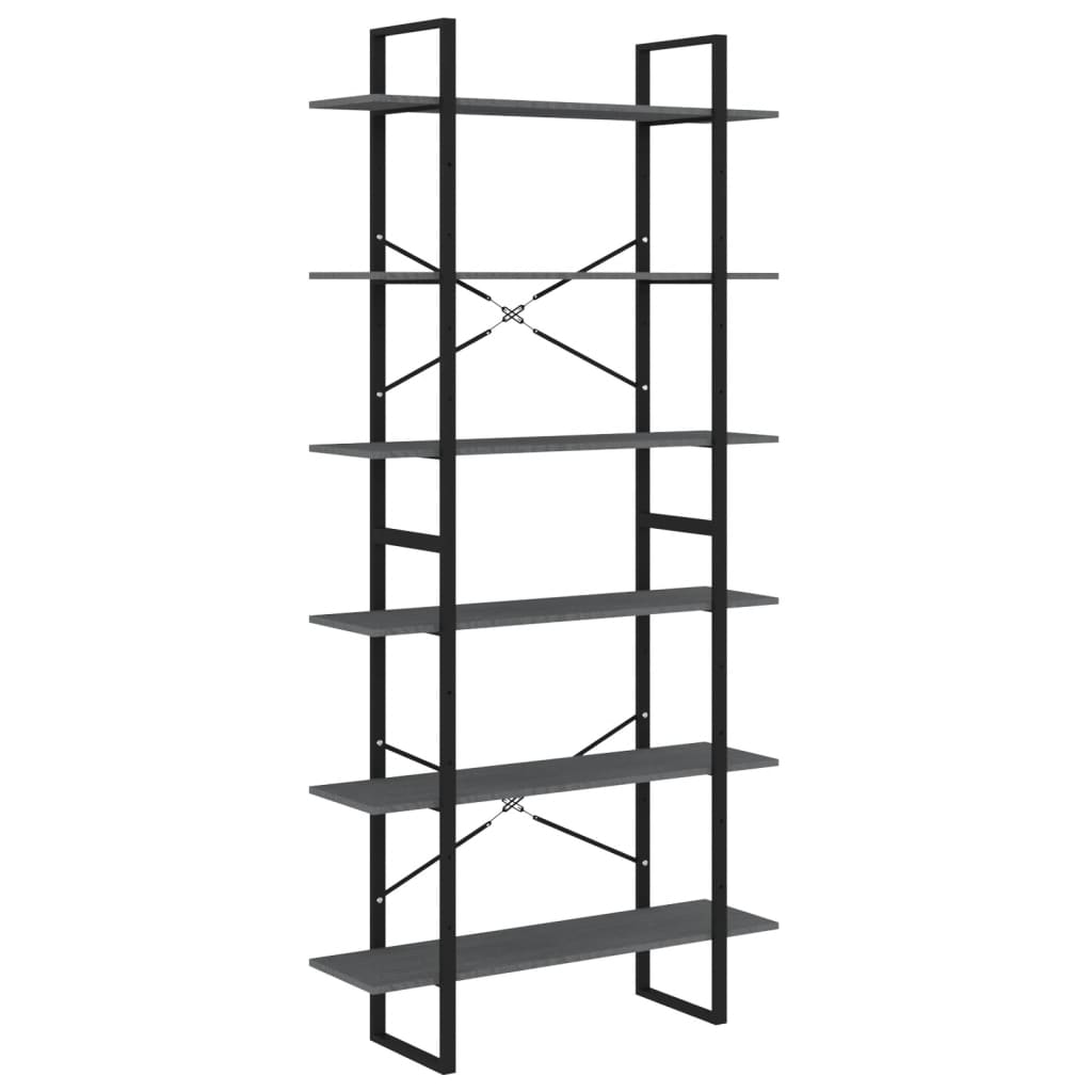 High Cabinet Grey 100x30x210 cm Solid Pine Wood