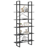 High Cabinet Grey 100x30x210 cm Solid Pine Wood