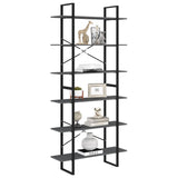 High Cabinet Grey 100x30x210 cm Solid Pine Wood - Side View