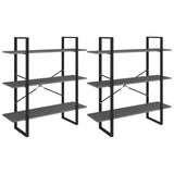 High Cabinet Grey 100x30x210 cm Solid Pine Wood - Close-Up Angle