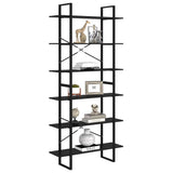 High Cabinet Black 100x30x210 cm Solid Pine Wood - Side View