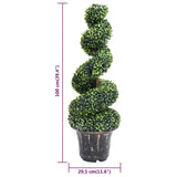 Artificial Boxwood Spiral Plant with Pot Green 100 cm - 45-Degree Angle