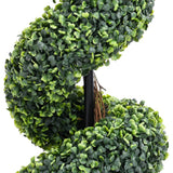 Artificial Boxwood Spiral Plant with Pot Green 59 cm - Side View