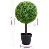 Artificial Boxwood Plant with Pot Ball Shaped Green 50 cm - 45-Degree Angle