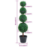 Artificial Boxwood Plant with Pot Ball Shaped Green 90 cm - 45-Degree Angle