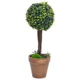 Artificial Boxwood Plants 2 pcs with Pots Ball Shaped Green 56 cm - Front View