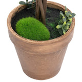 Artificial Boxwood Plants 2 pcs with Pots Ball Shaped Green 56 cm - Top-Down View
