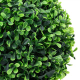 Artificial Boxwood Plants 2 pcs with Pots Ball Shaped Green 27 cm - Top-Down View