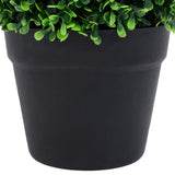 Artificial Boxwood Plants 2 pcs with Pots Ball Shaped Green 27 cm - 45-Degree Angle