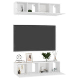 TV Cabinets 4 pcs White 60x30x30 cm Engineered Wood - Side View