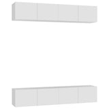 TV Cabinets 4 pcs White 80x30x30 cm Engineered Wood - Front View