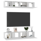 TV Cabinets 4 pcs White 80x30x30 cm Engineered Wood - Side View