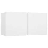 4 Piece TV Cabinet Set White Engineered Wood - 45-Degree Angle