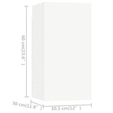 4 Piece TV Cabinet Set White Engineered Wood