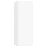4 Piece TV Cabinet Set White Engineered Wood - Low Angle