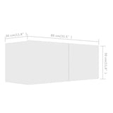 4 Piece TV Cabinet Set White Engineered Wood - Extra Image