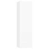 4 Piece TV Cabinet Set White Engineered Wood - Low Angle