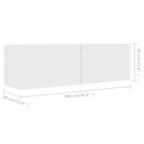 4 Piece TV Cabinet Set White Engineered Wood - Extra Image