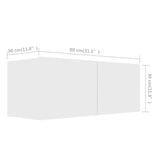 8 Piece TV Cabinet Set White Engineered Wood