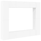 8 Piece TV Cabinet Set White Engineered Wood