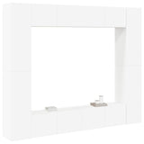 8 Piece TV Cabinet Set White Engineered Wood - Side View
