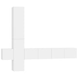 5 Piece TV Cabinet Set White Engineered Wood