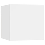 3 Piece TV Cabinet Set White Engineered Wood - Rear View