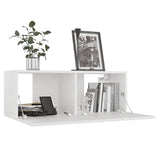 3 Piece TV Cabinet Set White Engineered Wood - Top-Down View