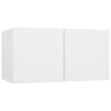 3 Piece TV Cabinet Set White Engineered Wood - Rear View
