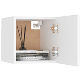 6 Piece TV Cabinet Set White Engineered Wood - 45-Degree Angle