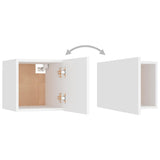 6 Piece TV Cabinet Set White Engineered Wood - Close-Up Angle
