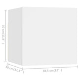 6 Piece TV Cabinet Set White Engineered Wood - Low Angle