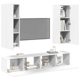 4 Piece TV Cabinet Set White Engineered Wood - Side View