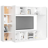 8 Piece TV Cabinet Set White Engineered Wood
