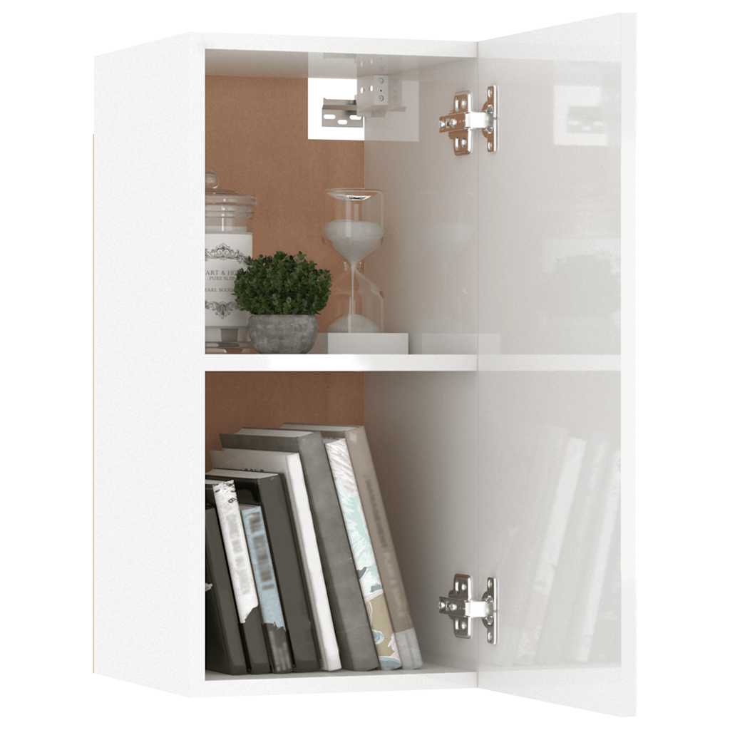 8 Piece TV Cabinet Set White Engineered Wood