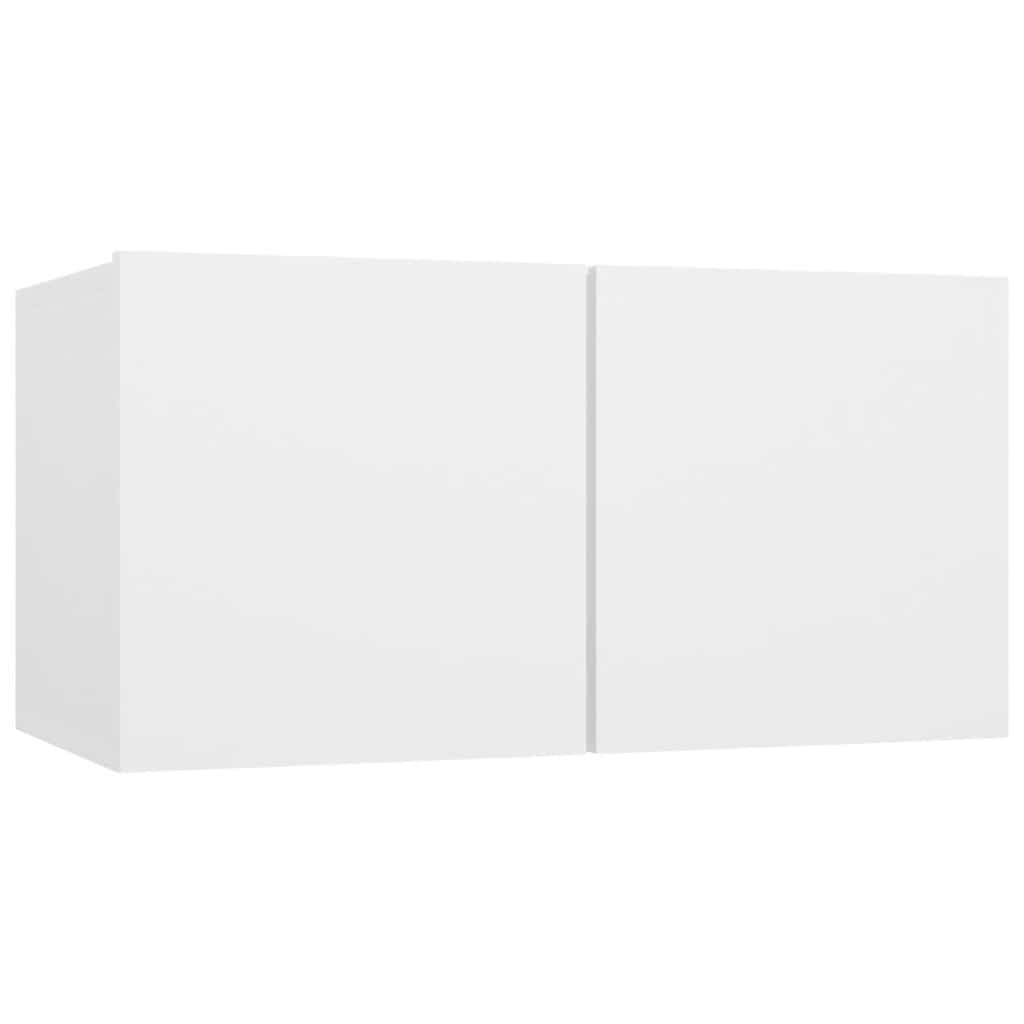 8 Piece TV Cabinet Set White Engineered Wood