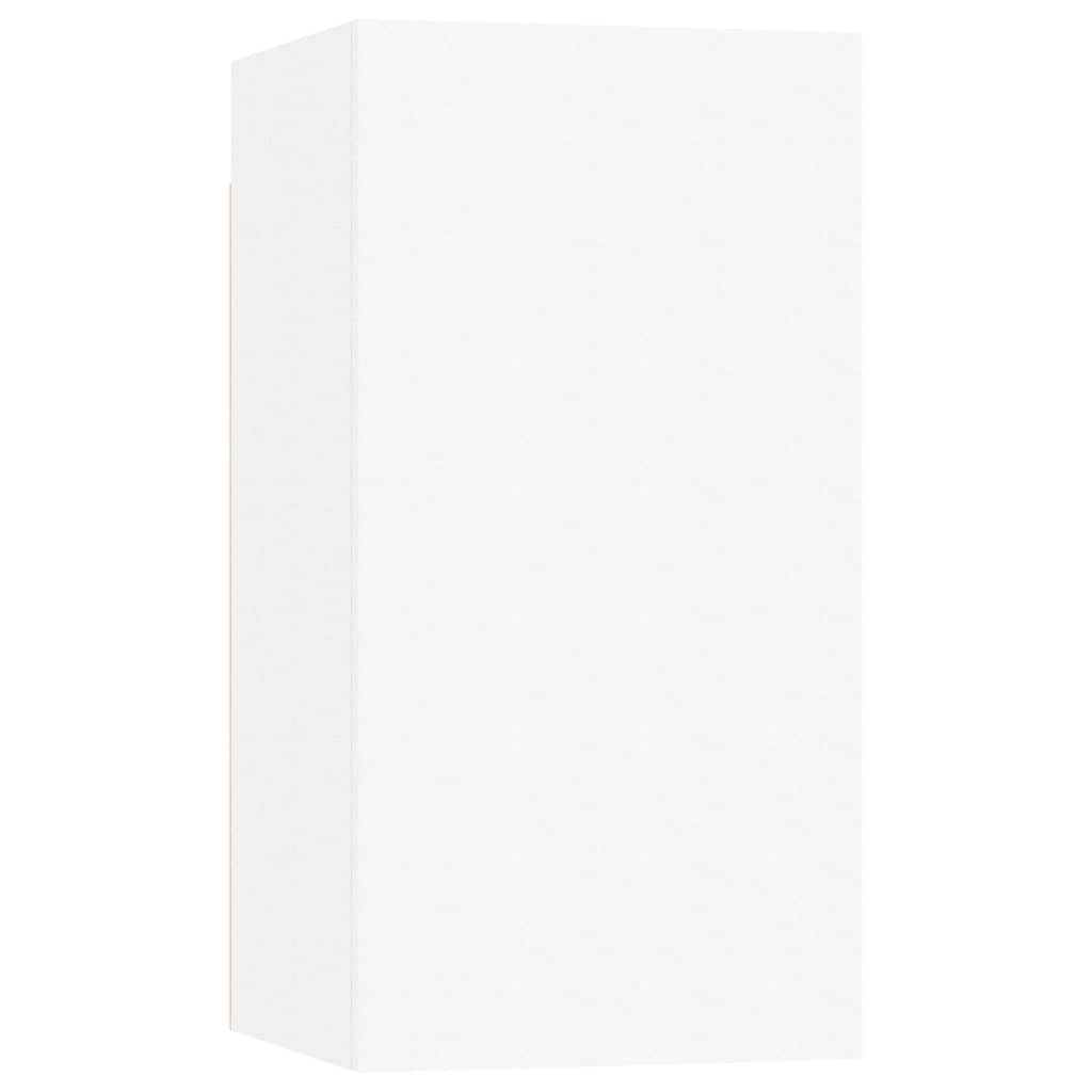 8 Piece TV Cabinet Set White Engineered Wood
