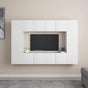 8 Piece TV Cabinet Set White Engineered Wood