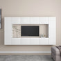 8 Piece TV Cabinet Set White Engineered Wood