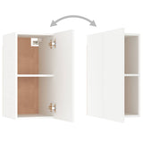 7 Piece TV Cabinet Set White Engineered Wood - Low Angle