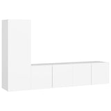 3 Piece TV Cabinet Set White Engineered Wood