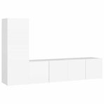 3 Piece TV Cabinet Set White Engineered Wood