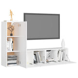 3 Piece TV Cabinet Set White Engineered Wood - Side View