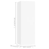 3 Piece TV Cabinet Set White Engineered Wood - Close-Up Angle