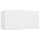 4 Piece TV Cabinet Set White Engineered Wood - Top-Down View