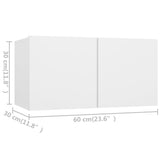 4 Piece TV Cabinet Set White Engineered Wood - Close-Up Angle